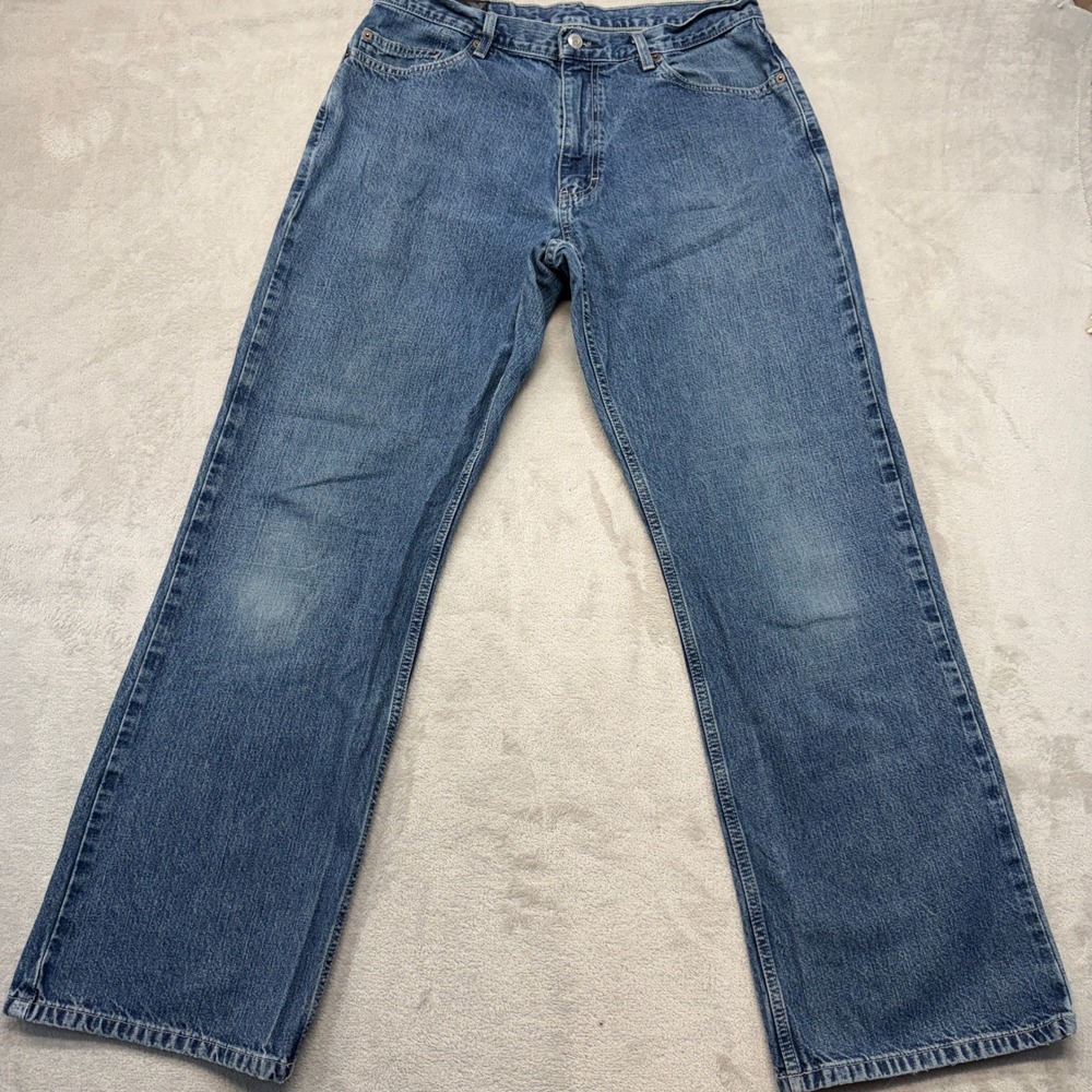 VTG Express Jeans Mens 33x32 Blue Loose Boot Fit Medium Wash Denim Baggy Y2K